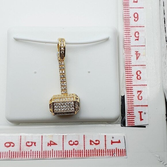 "14K Gold Plated Cubic Zircon Pendant, INUS1BR062 - Picture 5 of 11